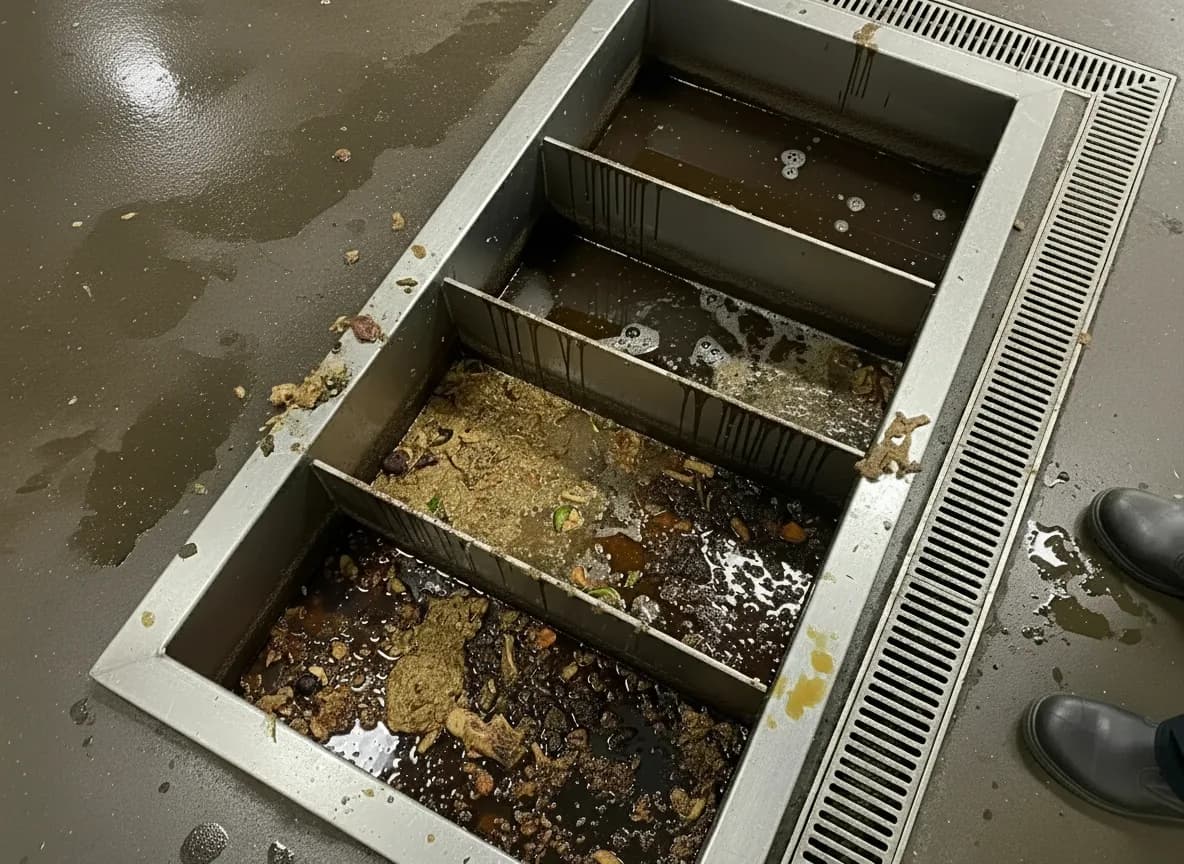 Caixa de gordura entupida antes
